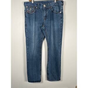 True Religion Mens Big Flap Red Stitch Jeans Size 36 Straight